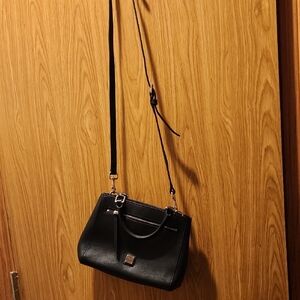 NWT Dooney & Bourke Black Saffiano Small Zip Satchel/Crossbody Bag